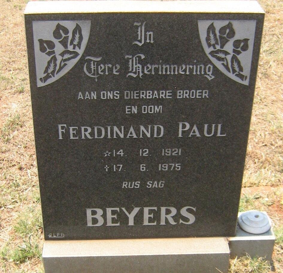 BEYERS Ferdinand Paul 1921-1975