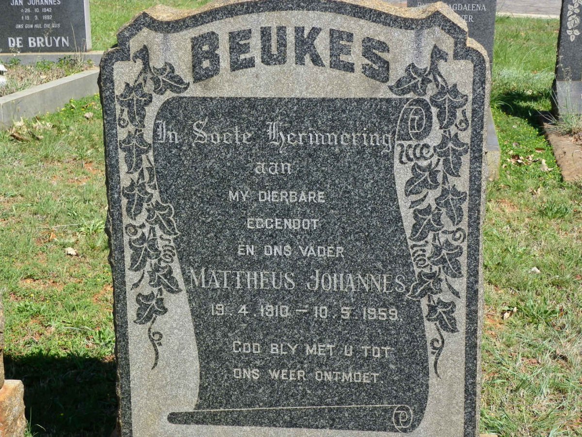 BEUKES Mattheus Johannes 1910-1959
