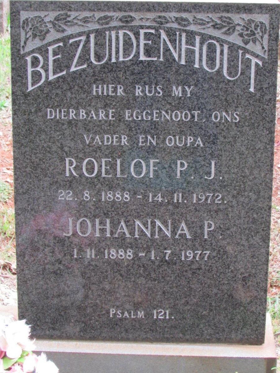 BEZUIDENHOUT Roelof P.J. 1888-1972 &amp; Johanna P. 1888-1977