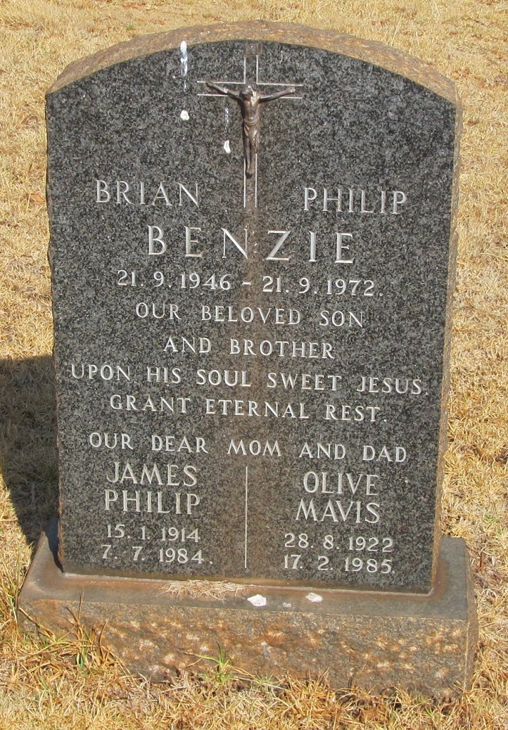 BENZIE James Philip 1914 &amp; Olive Mavis 1922-1985 :: BENZIE Brian Philip 1946-1972
