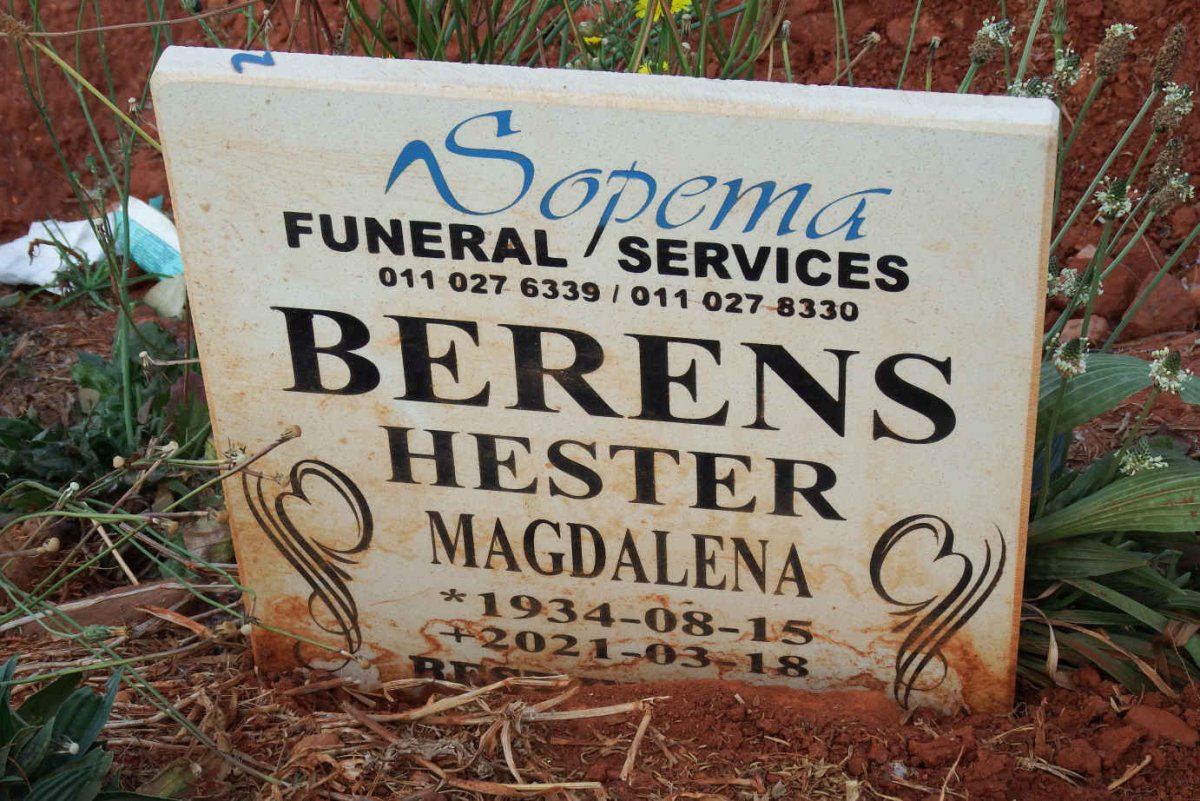 BERENS Hester Magdalena 1934-2021