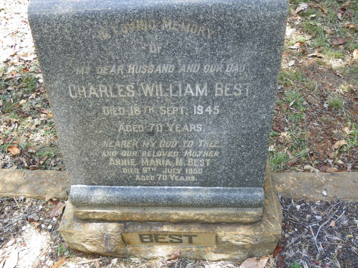 BEST Charles William -1945 &amp; Annie Maria M. -1950
