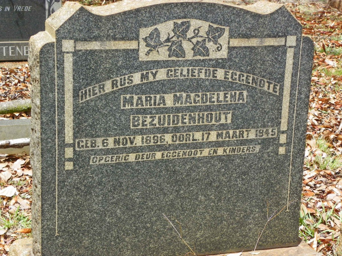 BEZUIDENHOUT Maria Magdelena 1896-1945