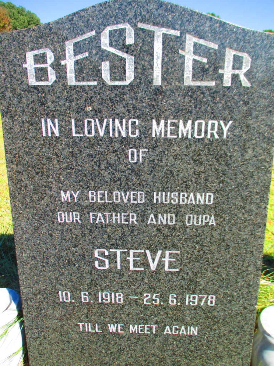 BESTER Steve 1918-1978