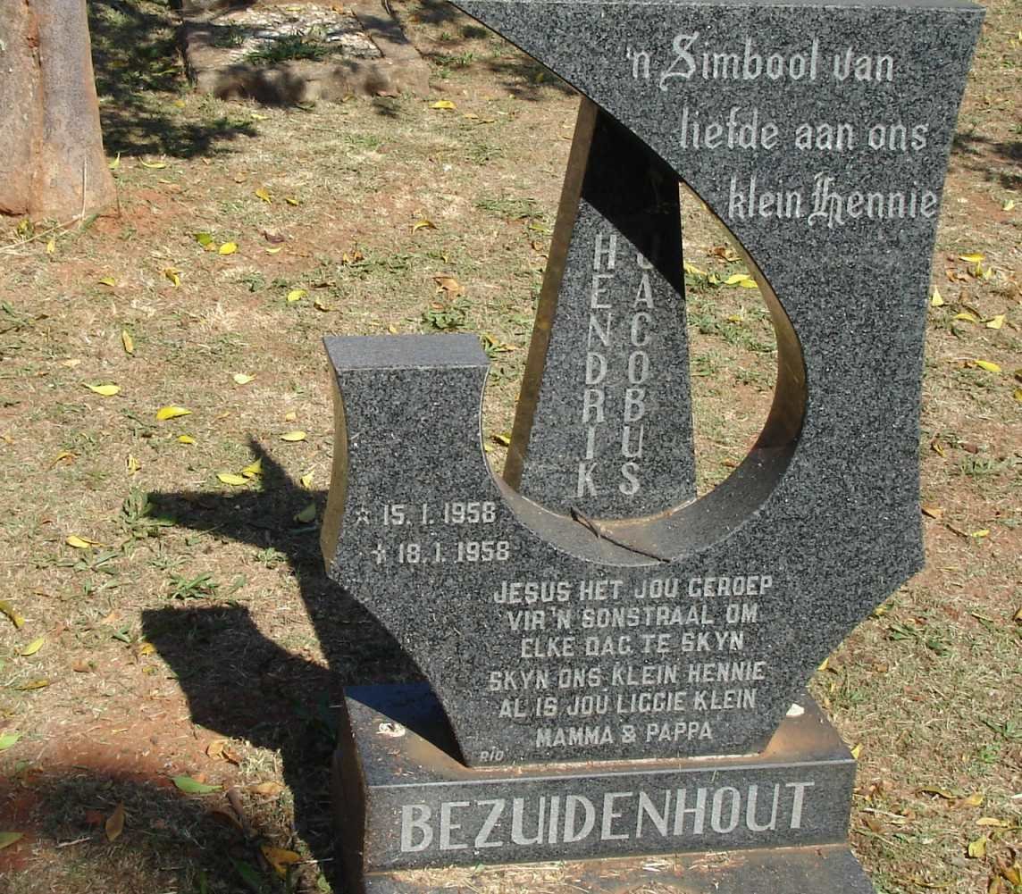 BEZUIDENHOUT Hendrik Jacobus 1958-1958
