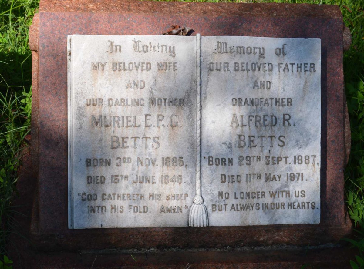 BETTS Alfred R. 1887-1971 &amp; Muriel E.P.G. 1885-1948