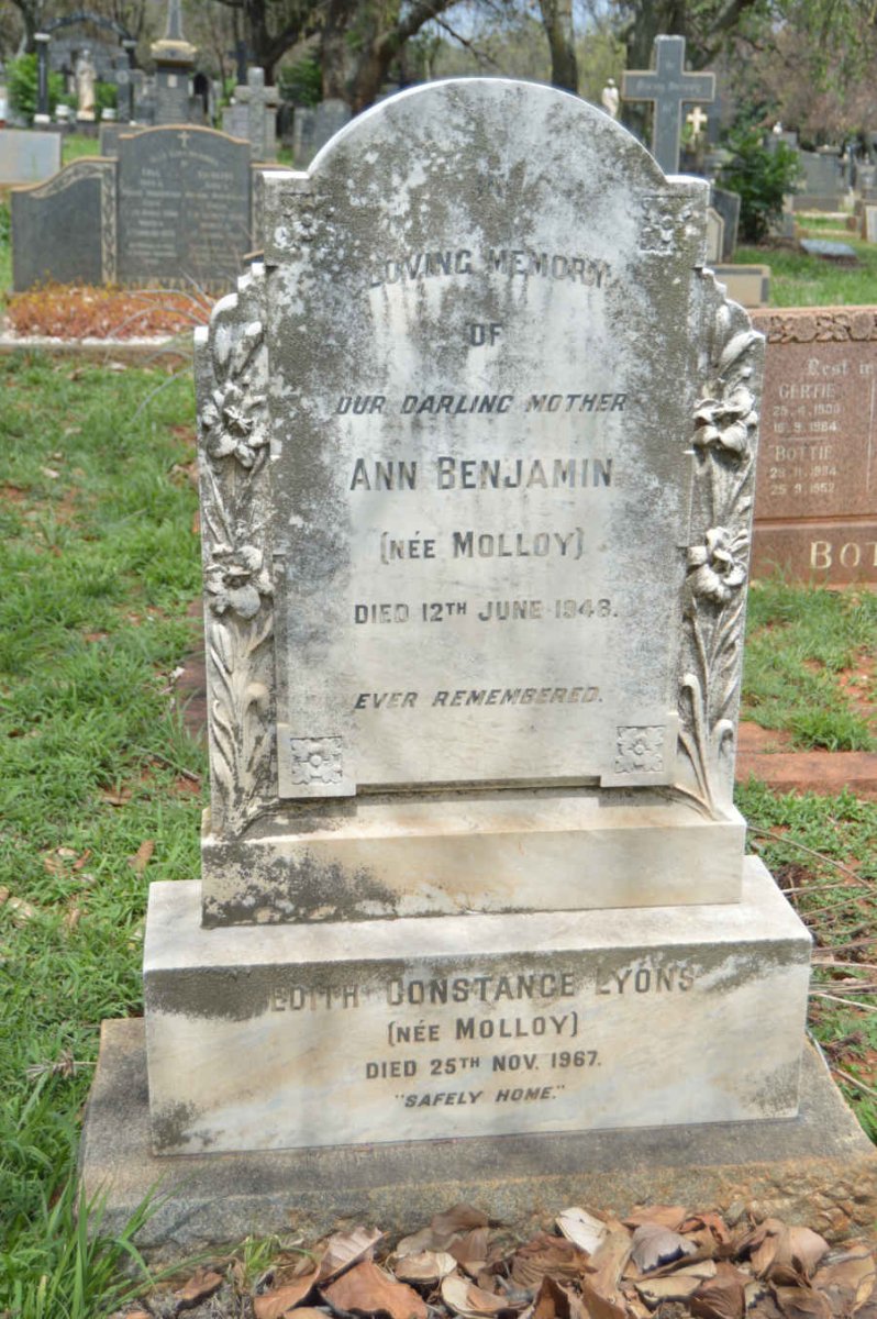 BENJAMIN Ann nee MOLLOY -1948 :: LYONS Edith Constance nee MOLLOY -1967
