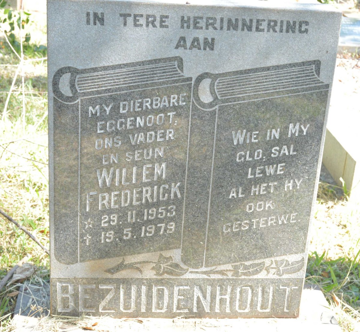 BEZUIDENHOUT Willem Frederick 1953-1979