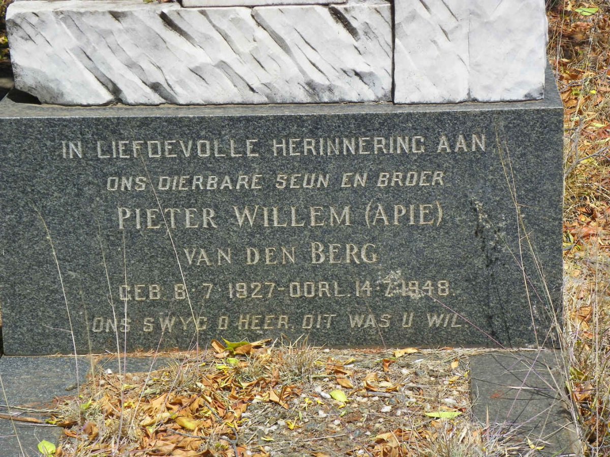 BERG Pieter Willem, van den 1927-1948