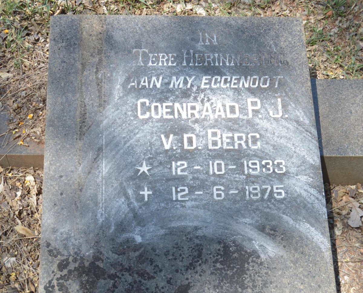 BERG Coenraad P.J., v.d. 1933-1975