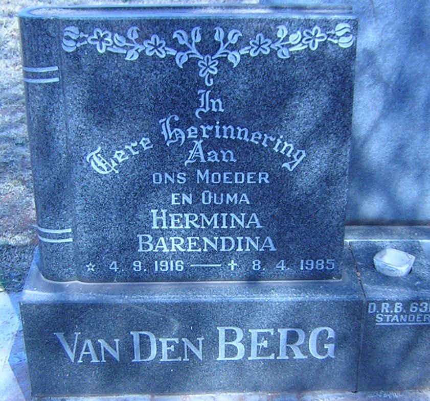 BERG Hermina Barendina, van den 1916-1985