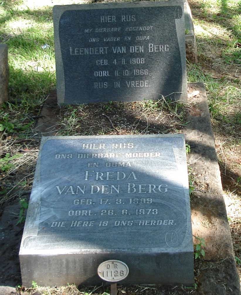 BERG Leendert, van den 1908-1966 &amp; Freda 1909-1973