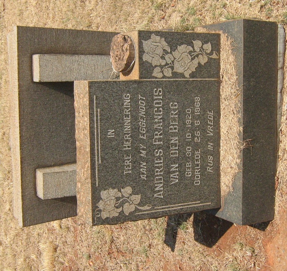 BERG Andries Francois, van den 1920-1968