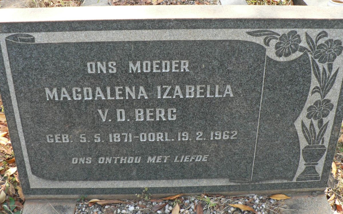 BERG Magdalena Izabella, v.d. 1871-1962