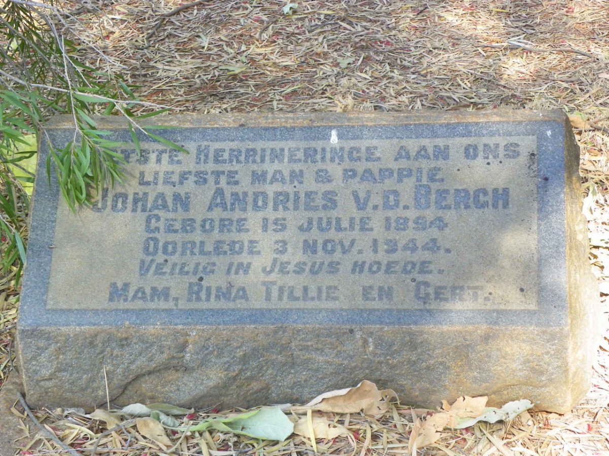 BERGH Johan Andries, v.d. 1894-1944