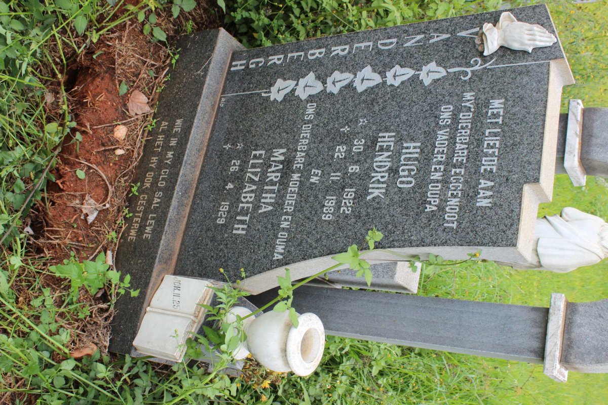 BERGH Hugo Hendrik, van der 1922-1989 &amp; Martha Elizabeth 1929-