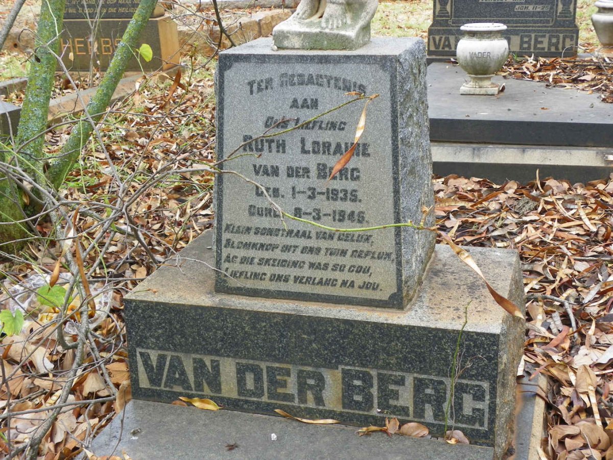 BERG Ruth Loraine, van der 1935-1945