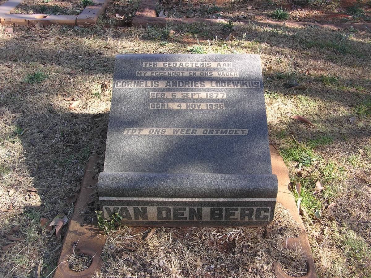 BERG Cornelis Andries Lodewikus, van den 1877-1956