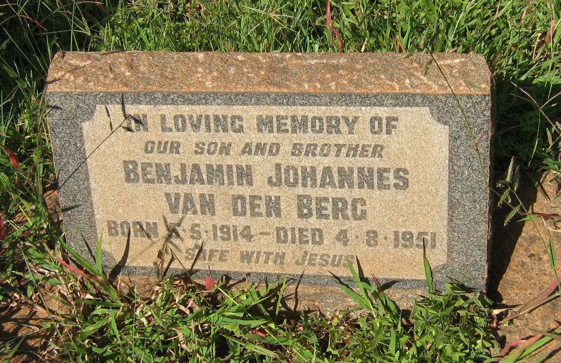 BERG Benjamin Johannes, van den 1914-1951