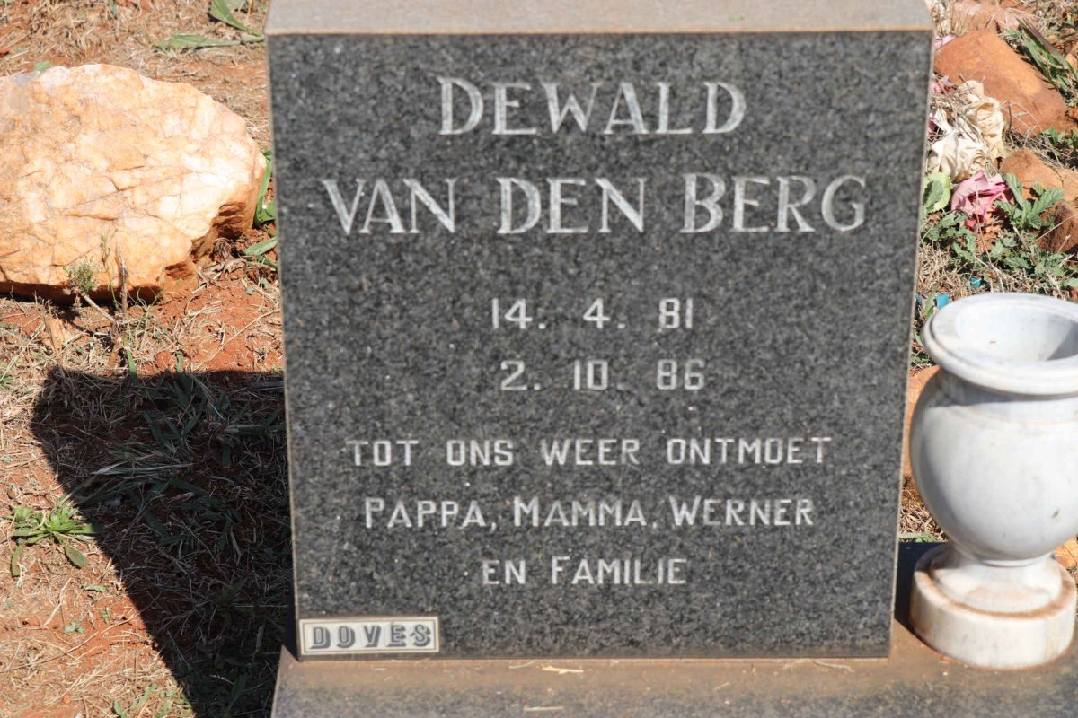 BERG Dewald, van den 1981-1986