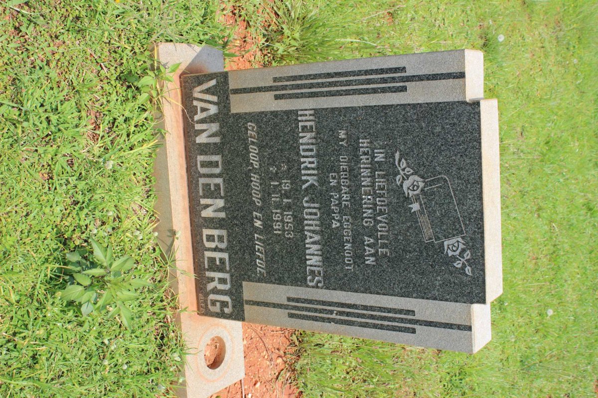 BERG Hendrik Johannes, van den 1953-1991