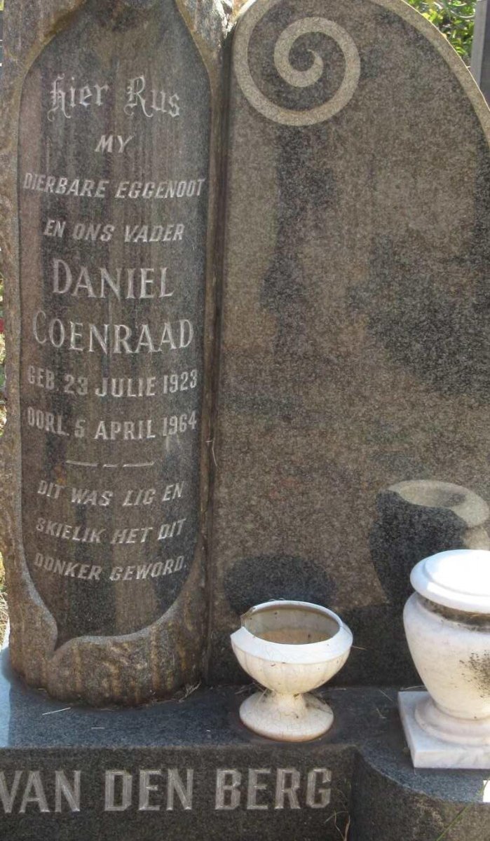BERG Daniel Coenraad, van den 1923-1964