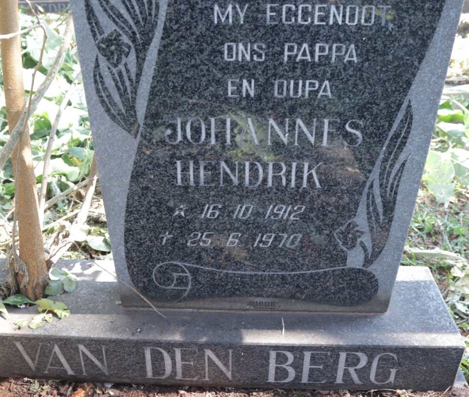 BERG Johannes Hendrik, van den 1912-1970