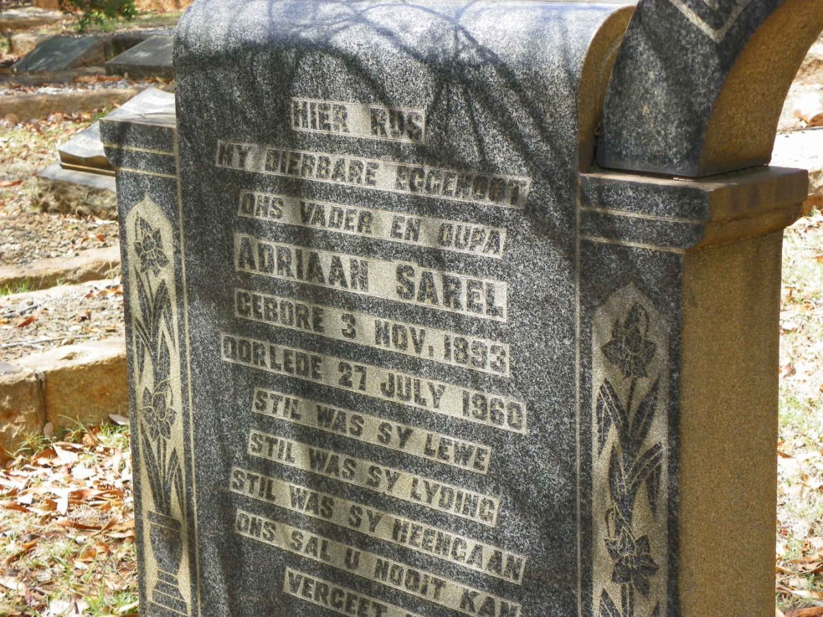 BERG Adriaan Sarel, van der 1893-1960