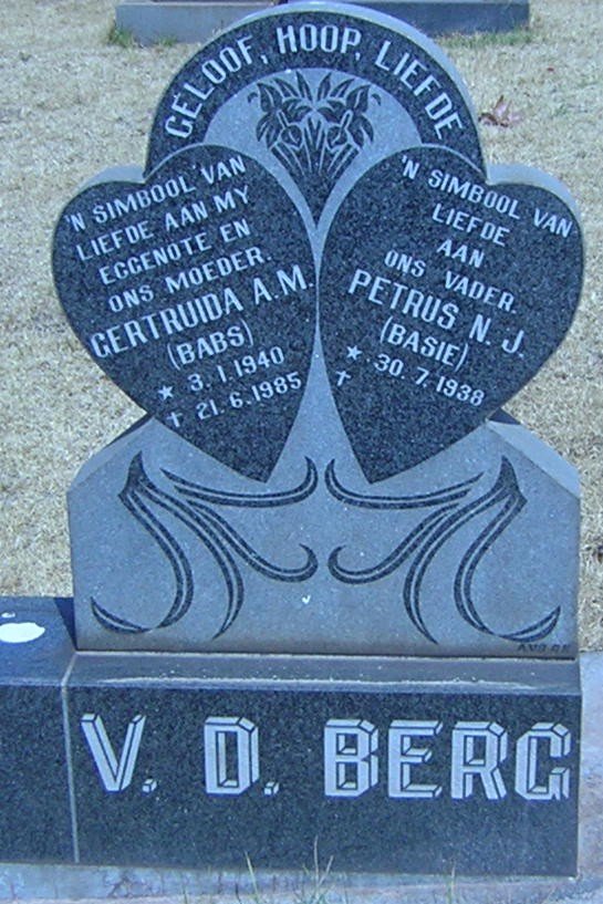 BERG Petrus N.J., v.d. 1938- &amp; Gertruida A.M. 1940-1985