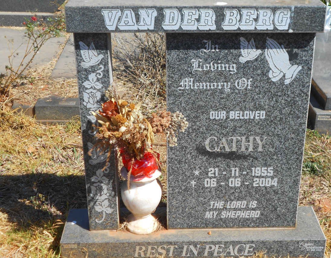 BERG Cathy, van der 1955-2004