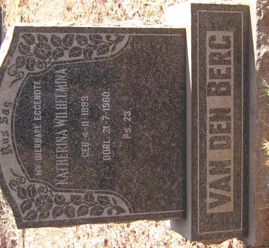 BERG Katherina Wilhelmina, van den 1899-1960