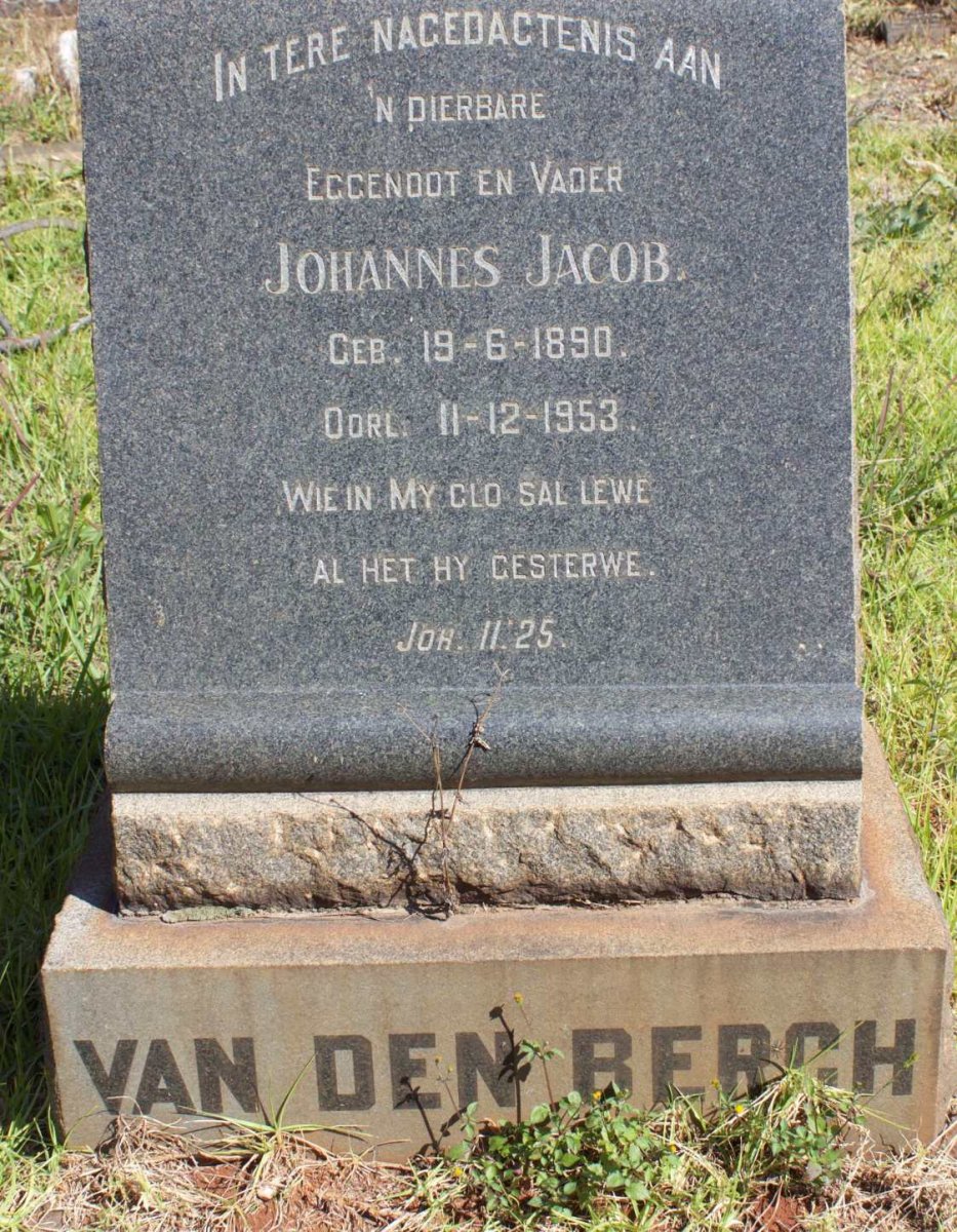 BERGH Johannes Jacob, van den 1890-1953