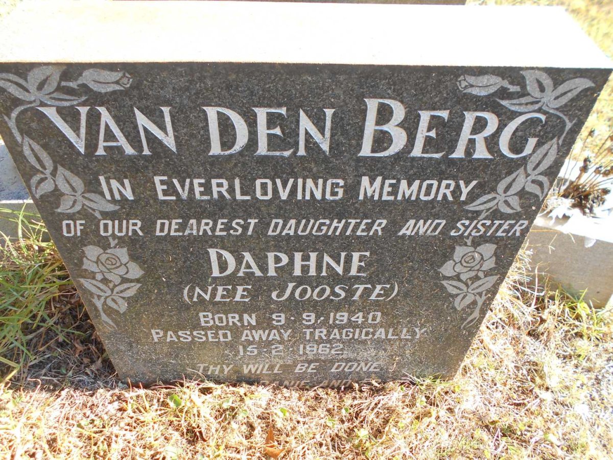 BERG Daphne, van den nee JOOSTE 1940-1962