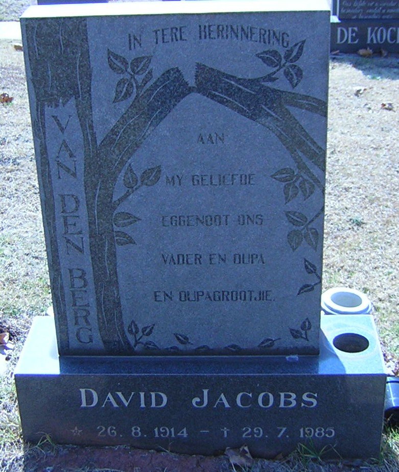 BERG David Jacobs, van den 1914-1985