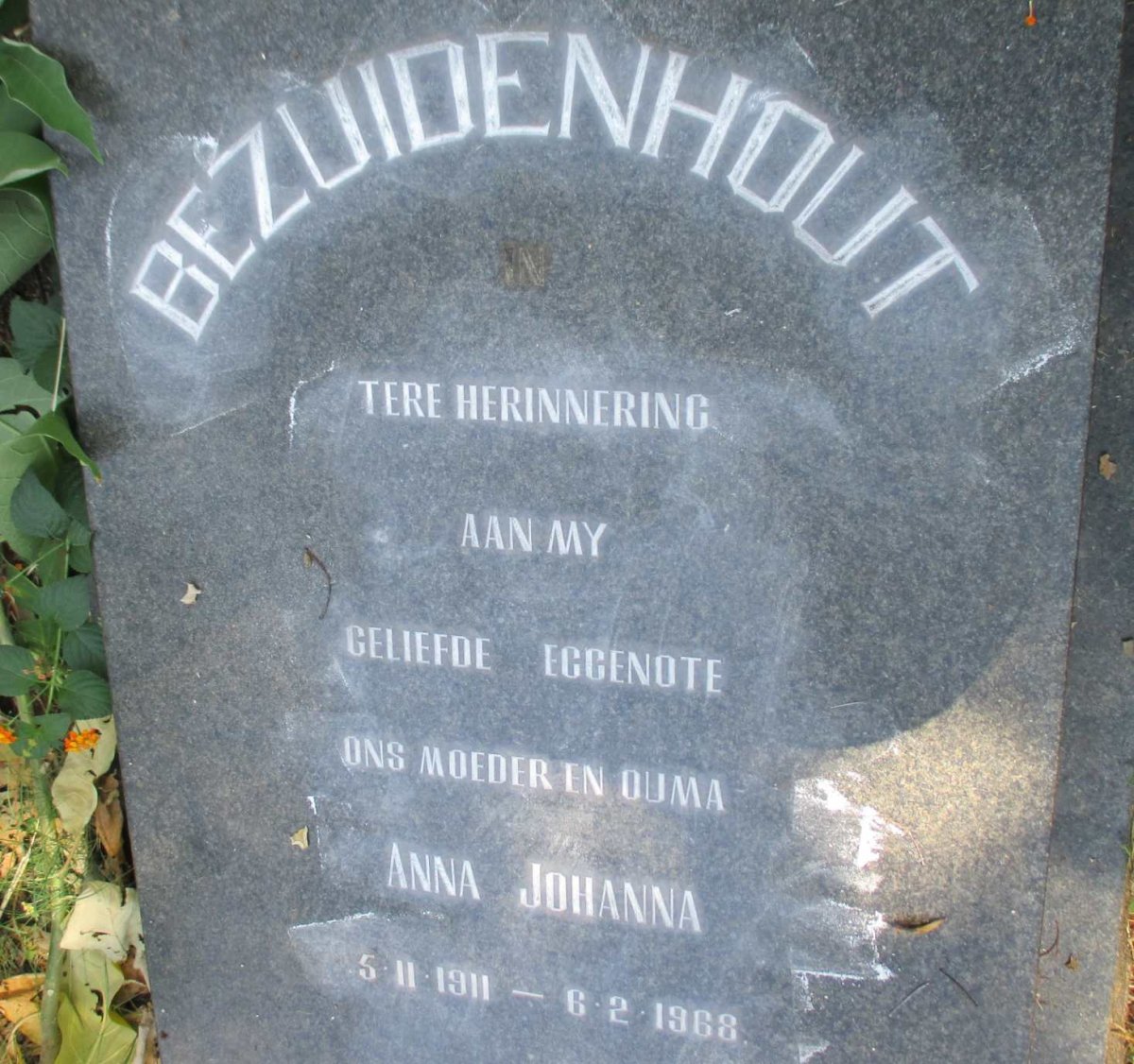 BEZUIDENHOUT Ferdinand Johannes 1907-1984 &amp; Anna Johanna 1911-1968
