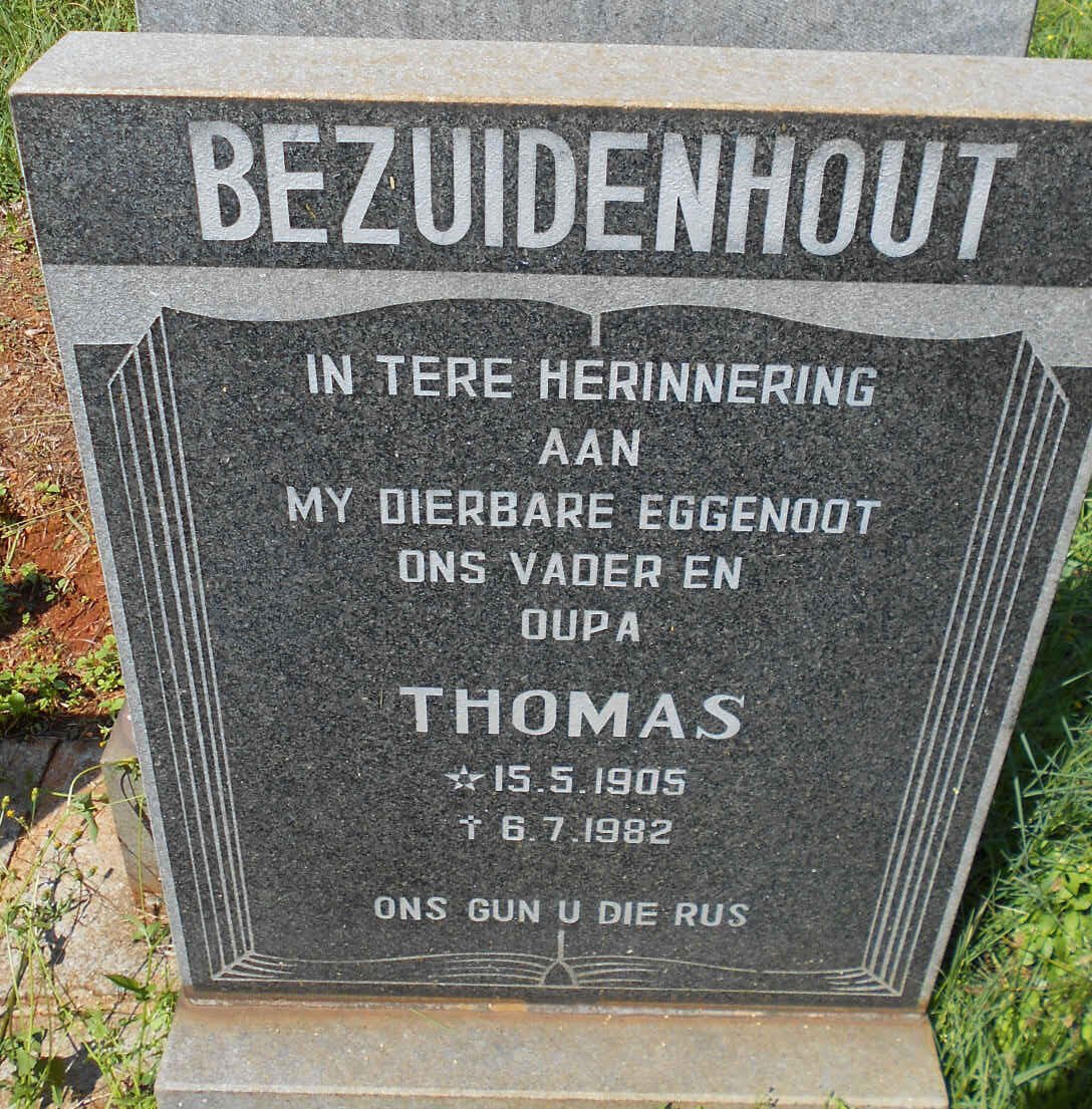 BEZUIDENHOUT Thomas 1905-1982