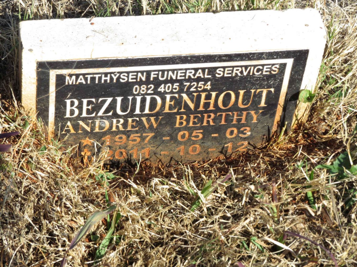 BEZUIDENHOUT Andrew Berthy 1957-2011