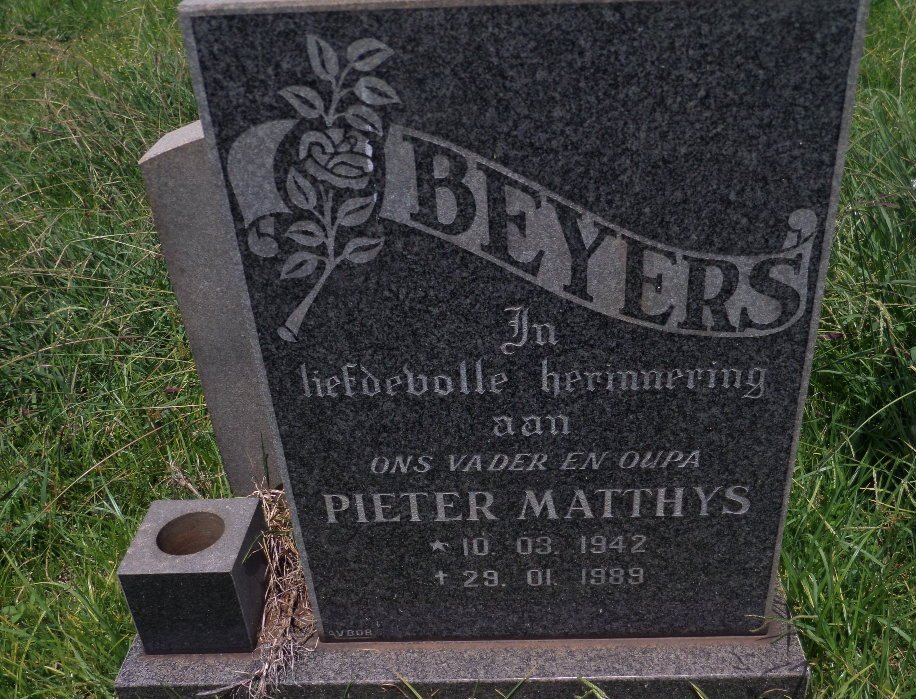 BEYERS Pieter Matthys 1942-1989