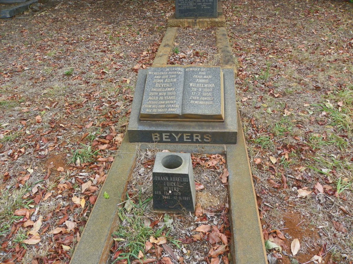 BEYERS John Adam -1950 &amp; Annie Wilhelmina 1883-1956 :: BEYERS Johann Aurelius 1913-1981
