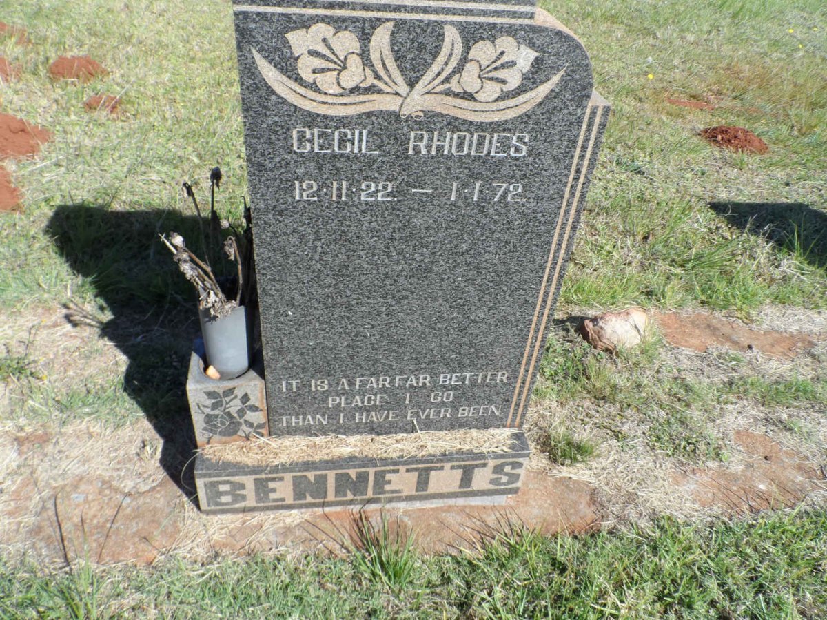 BENNETTS Cecil Rhodes 1922-1972