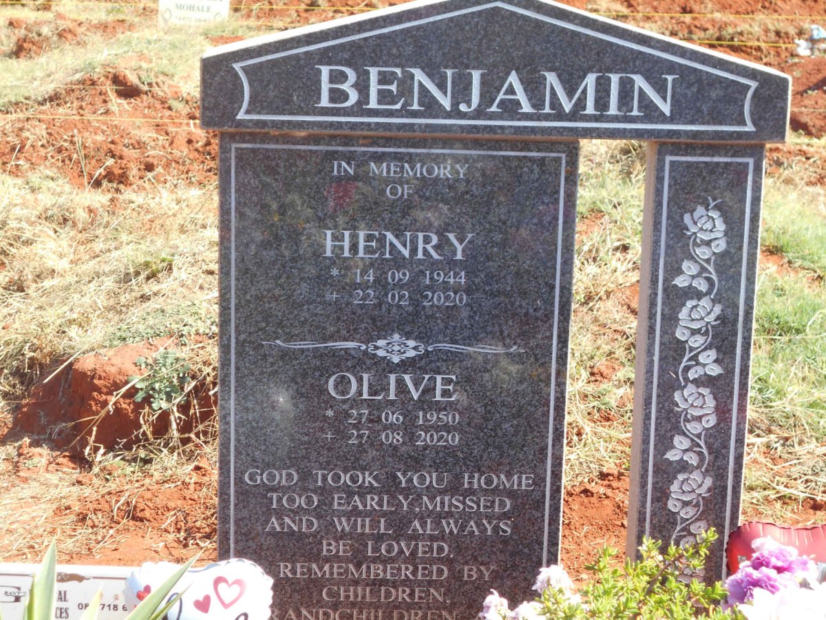 BENJAMIN Henry 1944-2020 &amp; Olive 1950-2020