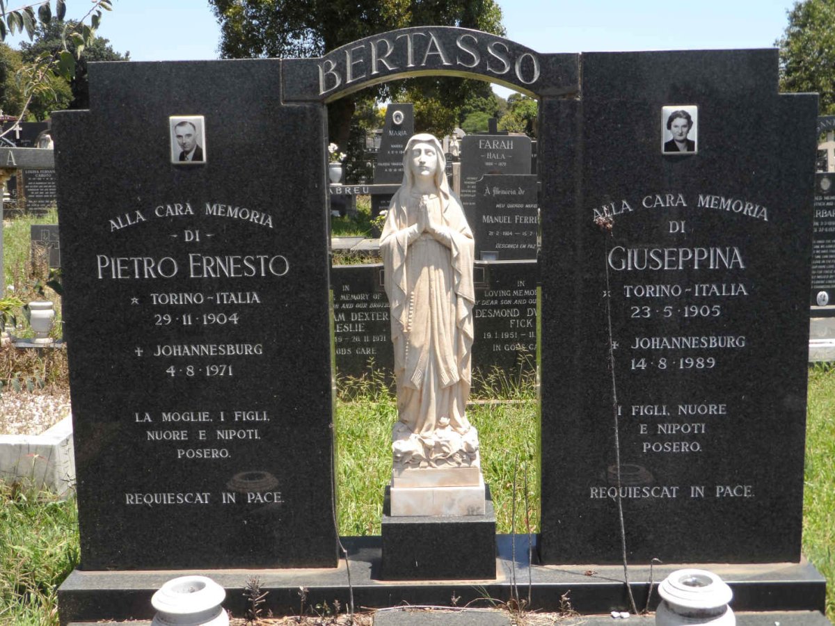 BERTASSO Pietro Ernesto 1904-1971 &amp; Giuseppina 1905-1989