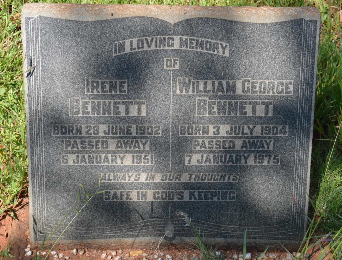BENNETT William George 1904-1975 &amp; Irene 1902-1951
