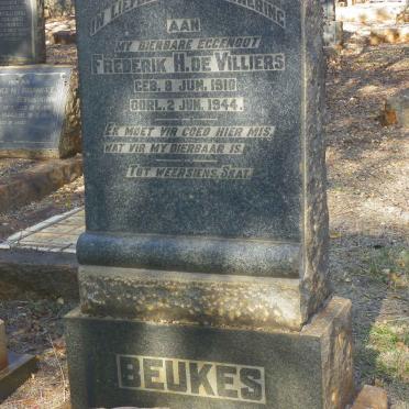 BEUKES Frederik H. de Villiers 1910-1944