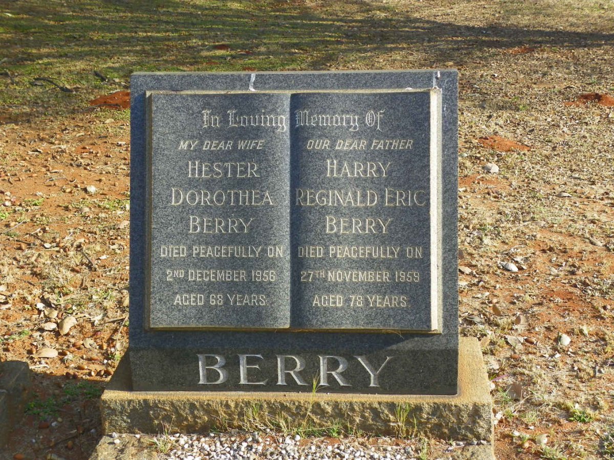 BERRY Harry Reginald Eric -1959 &amp; Hester Dorothea -1956