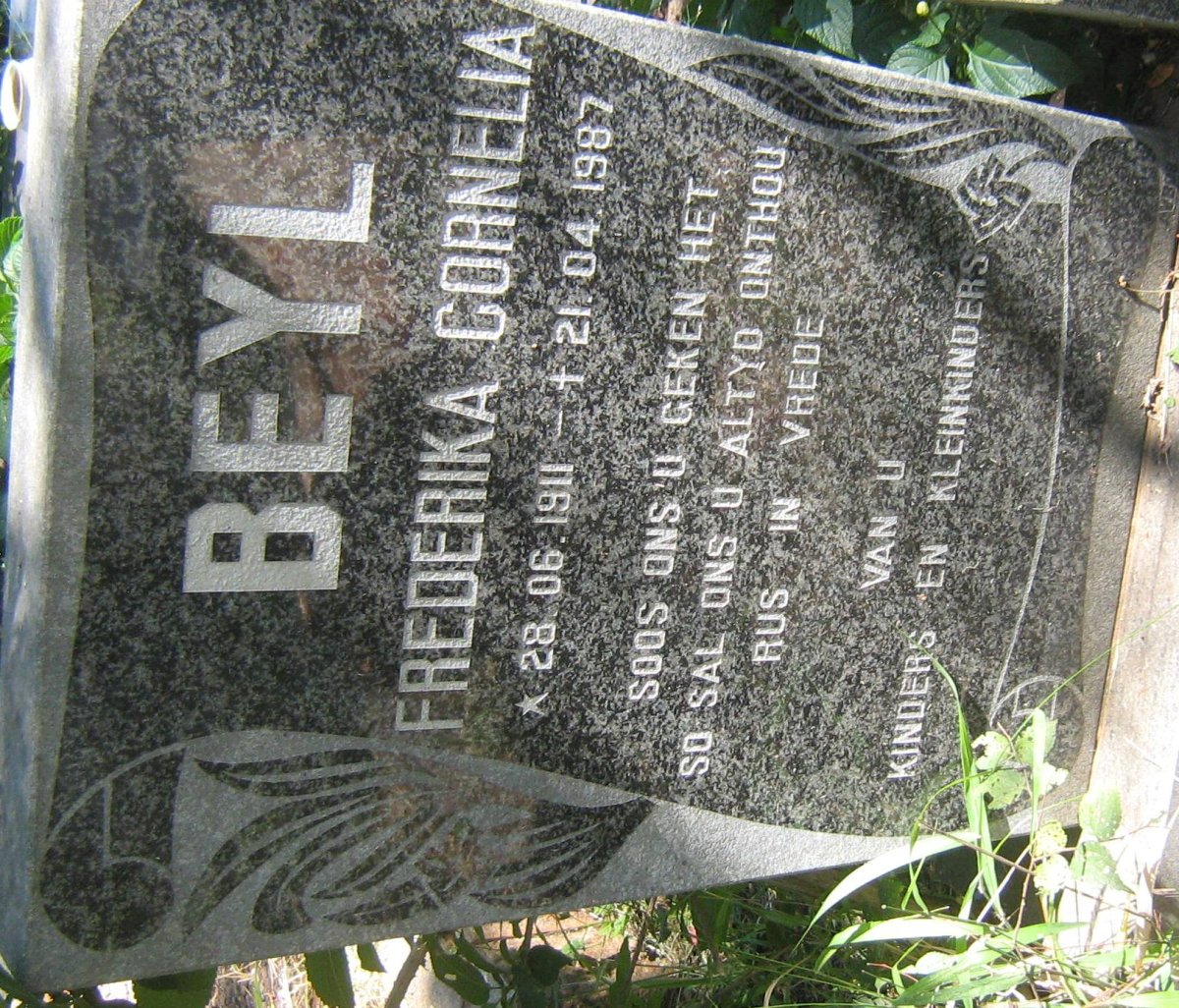 BEYL Frederika Cornelia 1911-1987