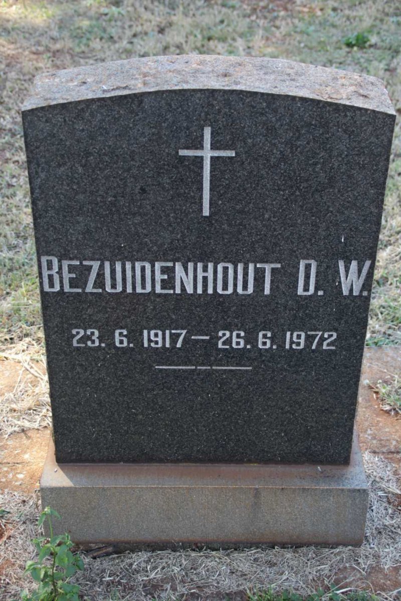 BEZUIDENHOUT D.W. 1917-1972