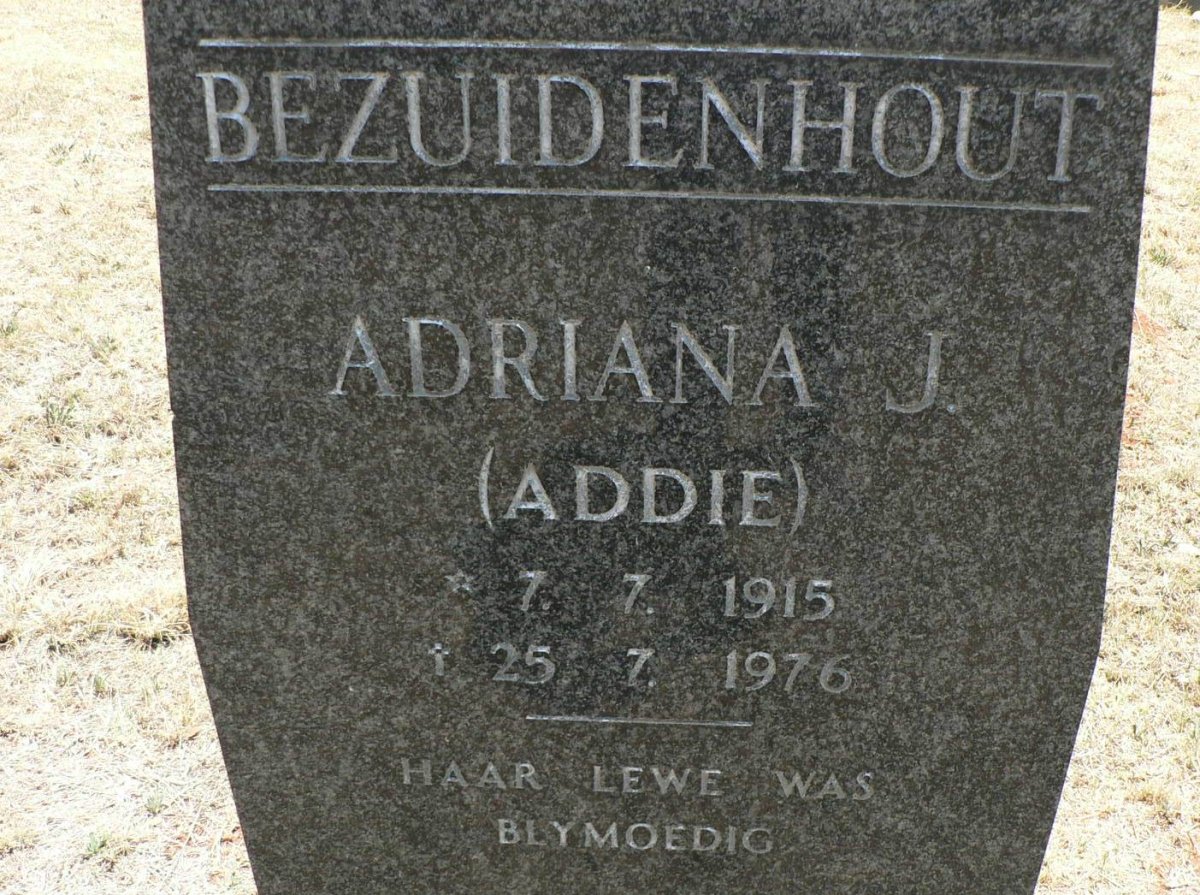 BEZUIDENHOUT Adriana J. 1915-1976