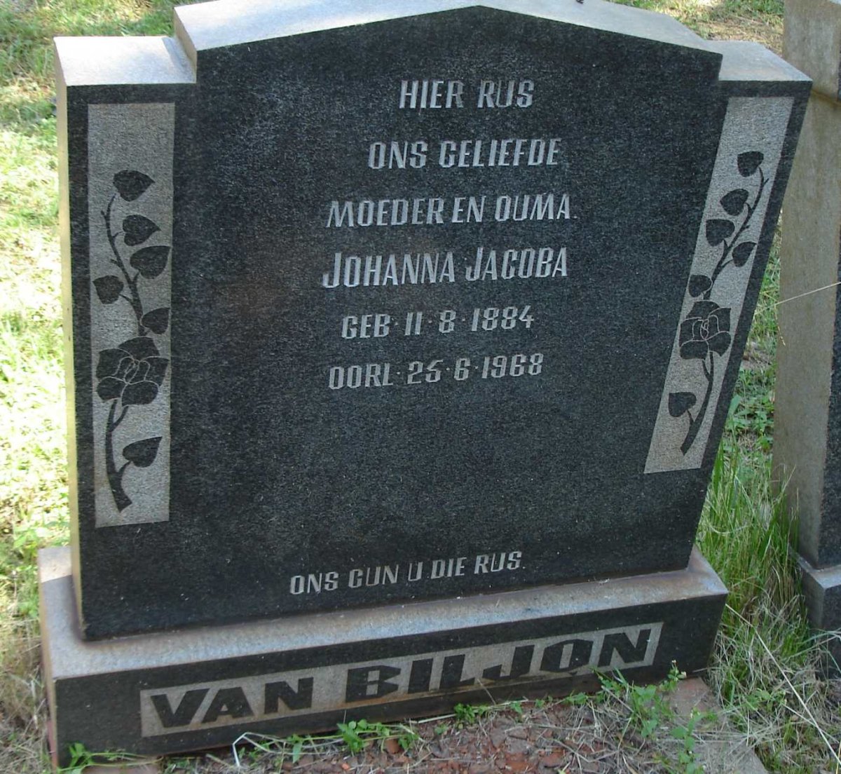 BILJON Johanna Jacoba, van 1884-1968