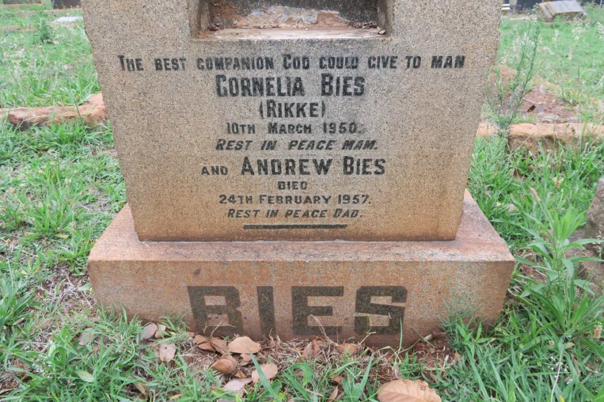 BIES Andrew -1957 &amp; Cornelia RIKKE -1950